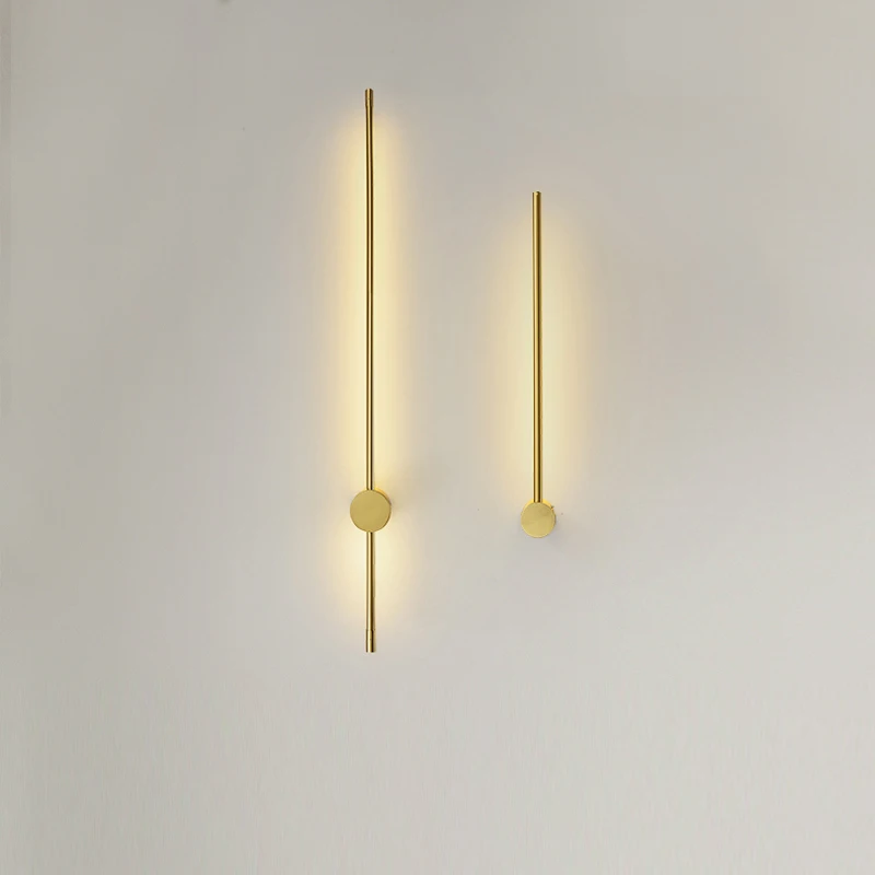 Nordic Line LED Wall Lamp Gold Rod Living Room Home Decor Sofa Background Wall Light Modern Creative Simple Bedroom Bedside Lamp