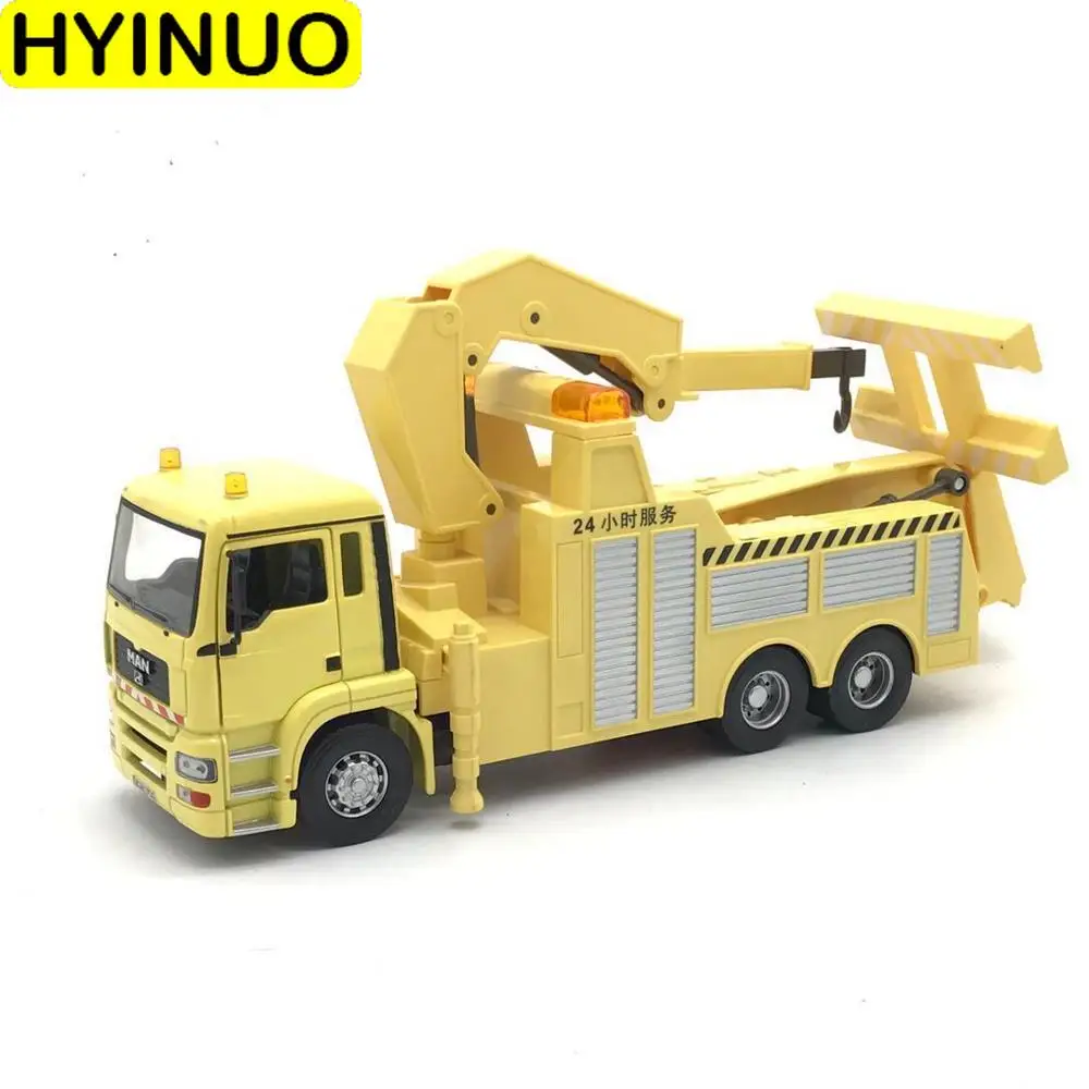 30CM 1/32 Scale German Simulation MAN Trailer Heavy Crane Duty Truck Engineering Vehicle Diecast Alloy Kids Toys Car Model Gifts