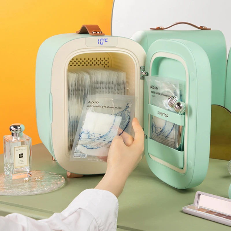 Professional beauty lodówka chłodzona powietrzem dwudrzwiowa maska na twarz kosmetyki do twarzy mała lodówka szminka 220V