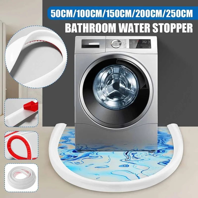 

Silicone Bathroom Water Stopper Blocker Shower Dam Non-slip Dry And Wet Separation Flood Barrier Door Bottom Sealing Strip