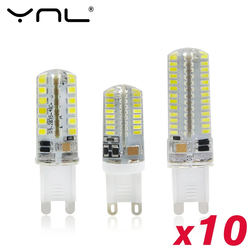 10PCS/lot G9 LED Lamp 220V Led Bulb 7W 9W 10W SMD 2835 3014 48 64 104leds Lampada LED 360 degree Beam Angle led spotlight Bulb