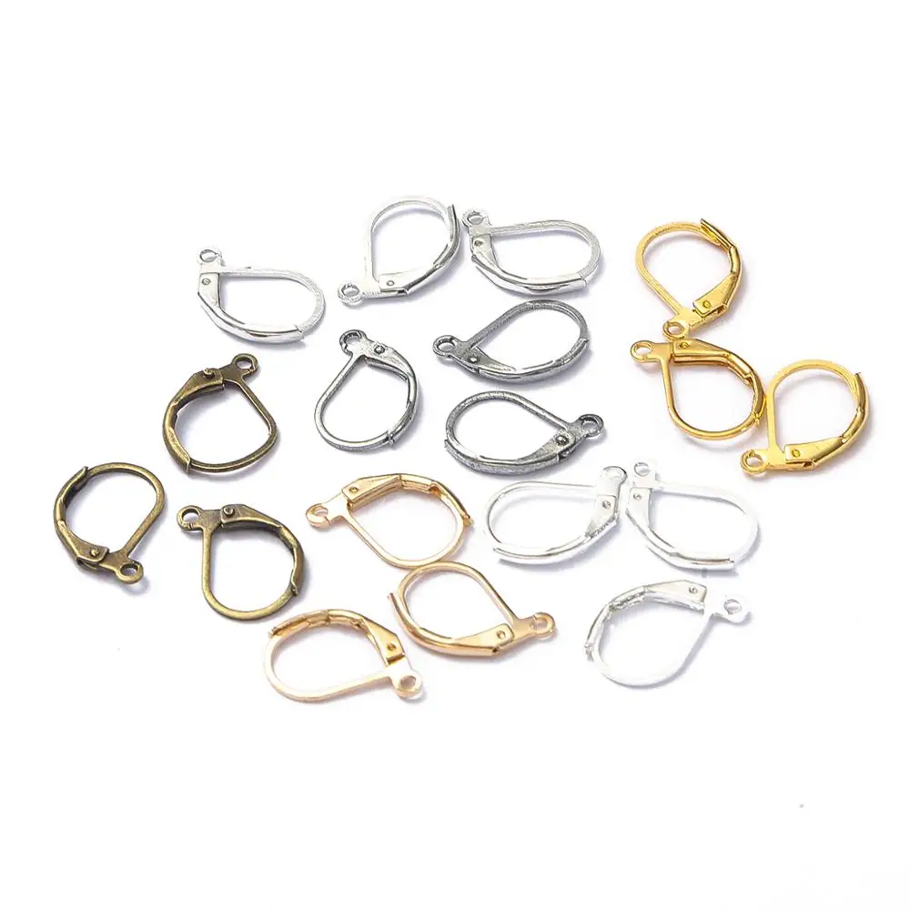 10pcs/lot 10x16mm Copper Brass French Earring Hook Ear Wire Earrings Base Accessories for DIY Jewelry Making Fittings Settings