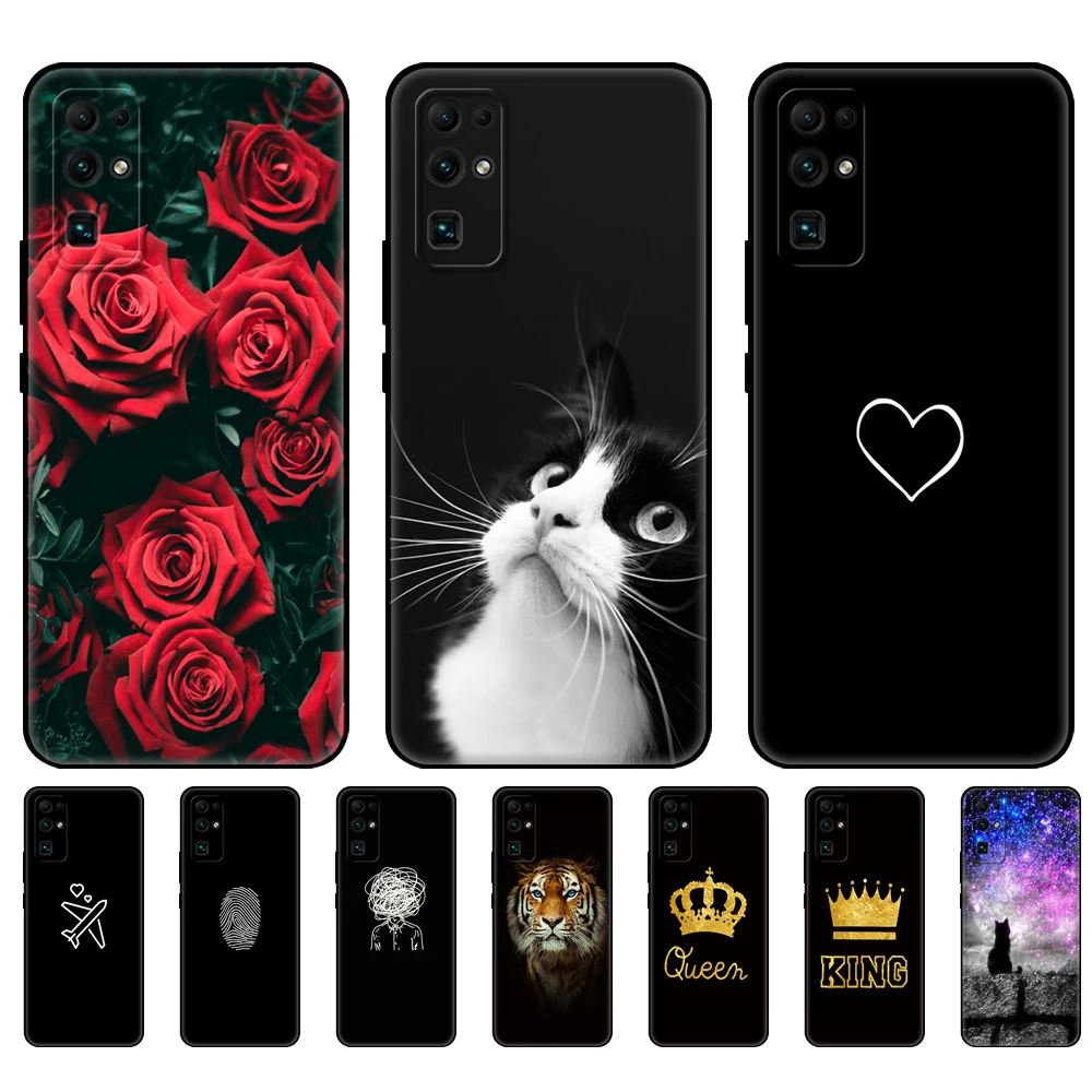 For HONOR 30 Case 6.53 inch BMH-AN10 Soft Silicon TPU Back for Honor 30 Pro Plus Cover honor 30 Premium Bumper black tpu case