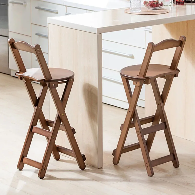 Sgabello alto 84.5cm sedia posteriore pieghevole in bambù Mazha panca portatile salvaspazio per uso domestico sedile da cucina marrone scuro