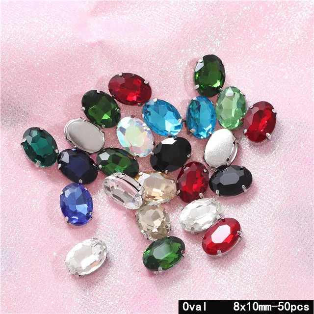 Mixed Color Glass Crystal Sew On Rhinestones With Silver Claw Sew on Stone Sewing Rhinestones For Clothing Shoes Diy image 3