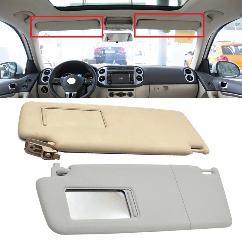 Roavia  For Volkswagen Tiguan Car Styling Left Right Interior Sun Visor Panel Makeup Mirror with Cable Sun Visor Mirror Sun Viso