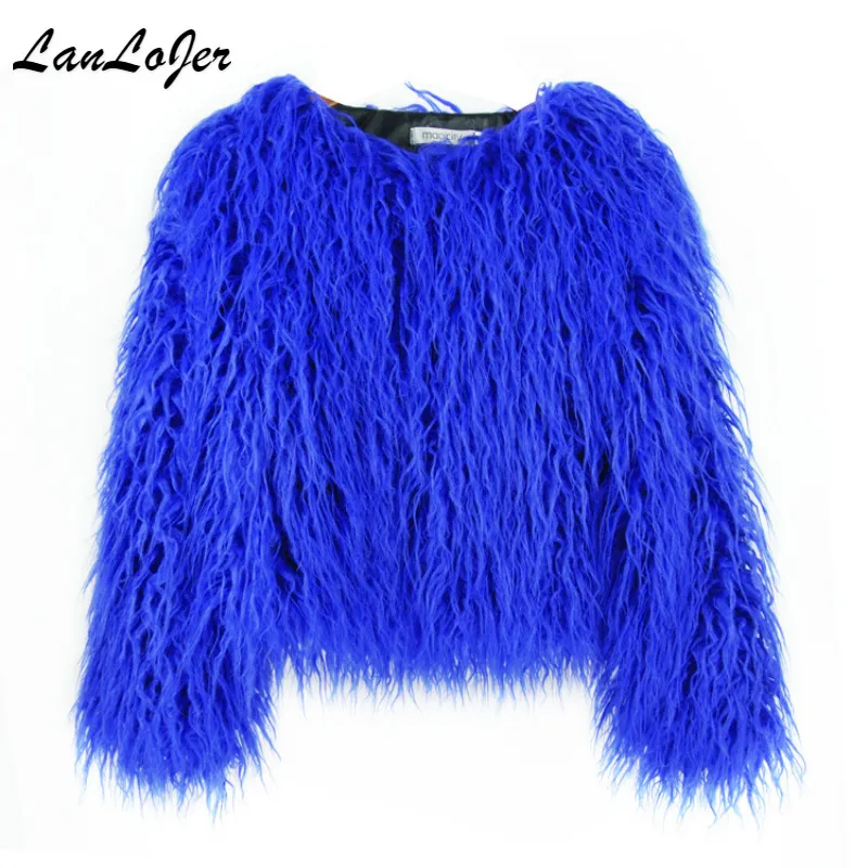 

Women's Bomber imitation Mink Fur coat wool Long Hair jacket Faux Fox Fur Coat short High Waist Trench Coats Outwear