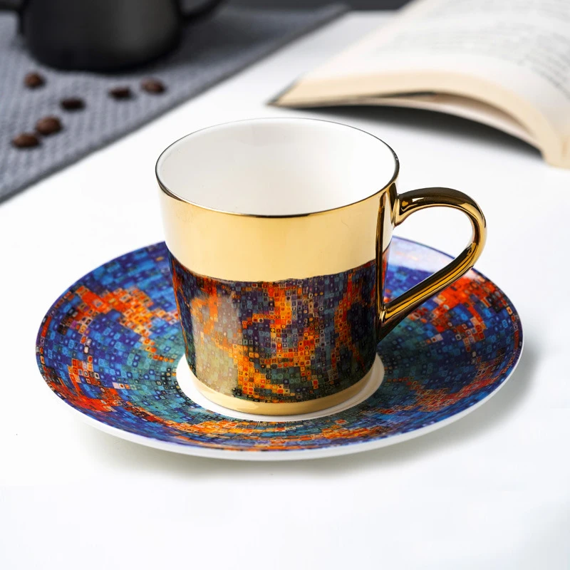 Picasso Mirror Coffee cup Ceramic Mug Cup and Saucer Set Fashion magazine/Allure Queen/Abstract female cup