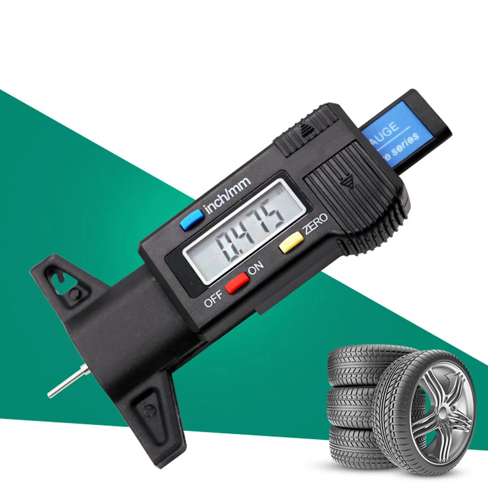 0-25 mm Digital Depth Gauge Caliper Tread Depth Gauge LCD Tyre Tire Tread Gauge For Car Tire Measurer Tool Caliper Repair Tools