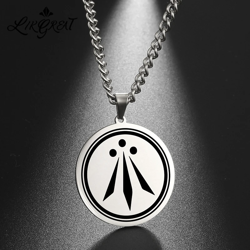 Awen The Three Rays of Light Talisman Amulet Pendant Necklace Bardic Druidry Irish Celtic Stainless Steel Wicca Witchy Necklaces