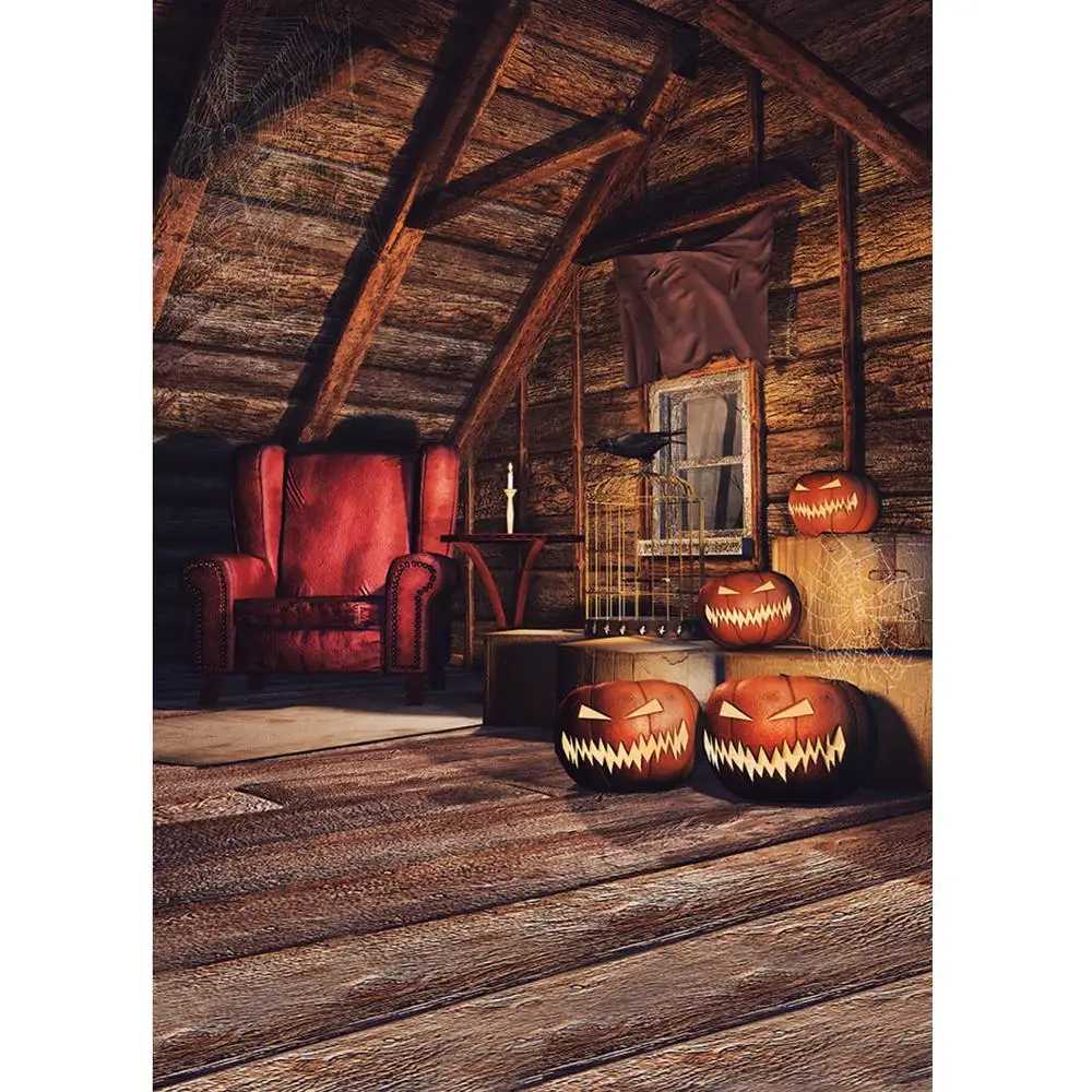 Fondo de vinilo Vintage de madera para habitación de niños, con diseño de calabazas de Halloween telón de fondo, ideal para sesión de fotos de Baby Shower