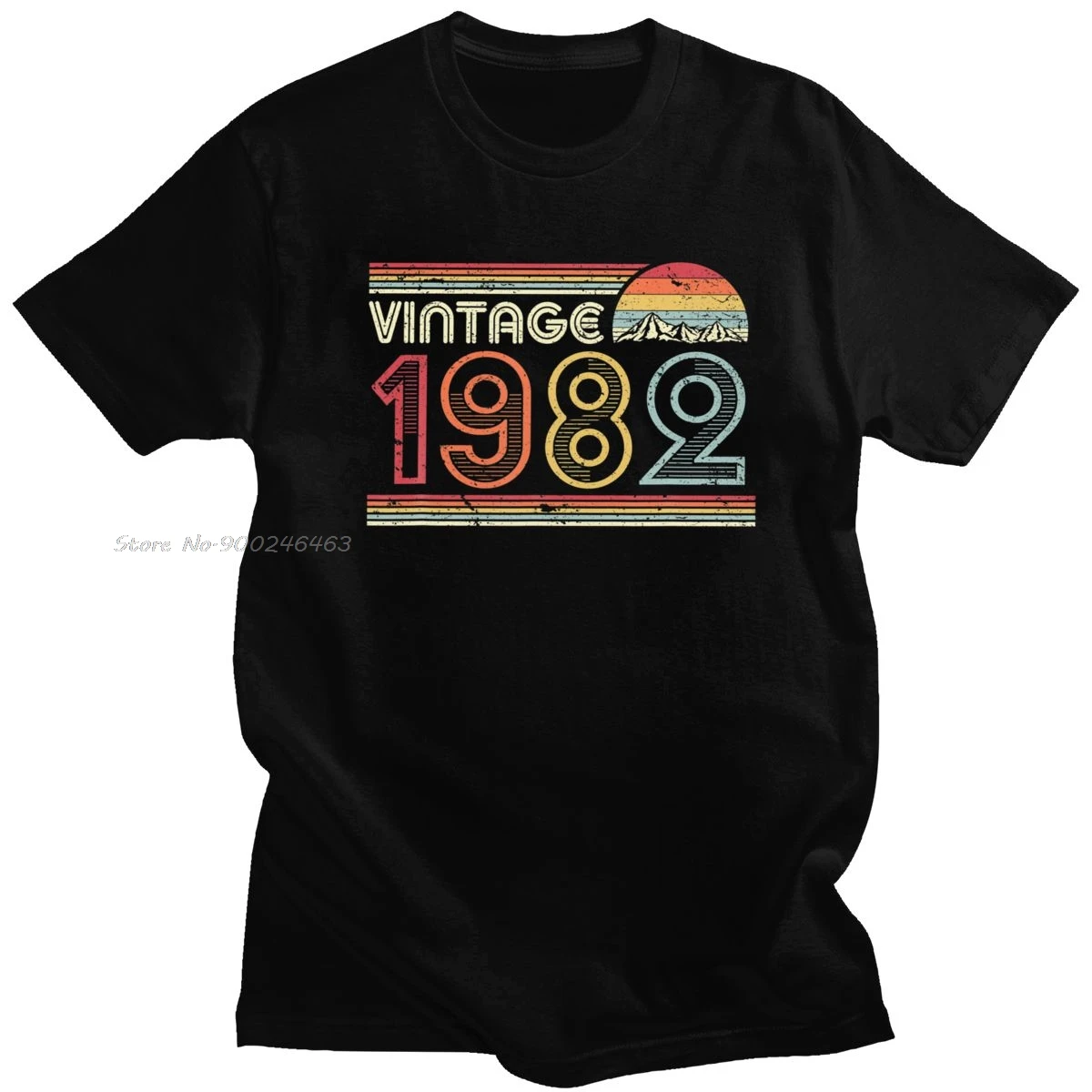 Vintage 1982 T Shirt Men Cotton Fashion T-shirt O-neck Short Sleeve 38th Birthday Gift Tee Retro Style Top Fitted Clothing Merch