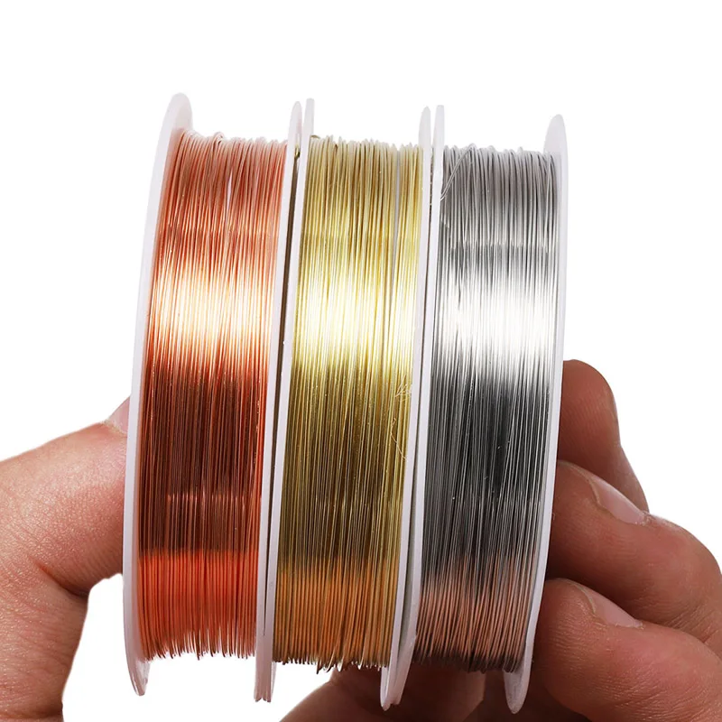 0.2 0.3 0.4 0.5 0.6 0.7 0.8 1 mm Metal String Copper Wire Gold Craft Beading Wire For Bracelet Necklace Jewelry DIY Accessories