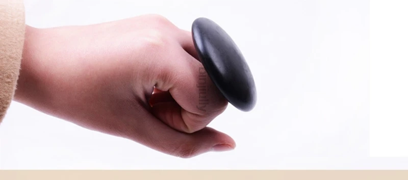 2pcs Black Basalt Stone Essential Oil Massage Mushroom Shape Spa Energy Stone for Body Face Massage Stone b0151