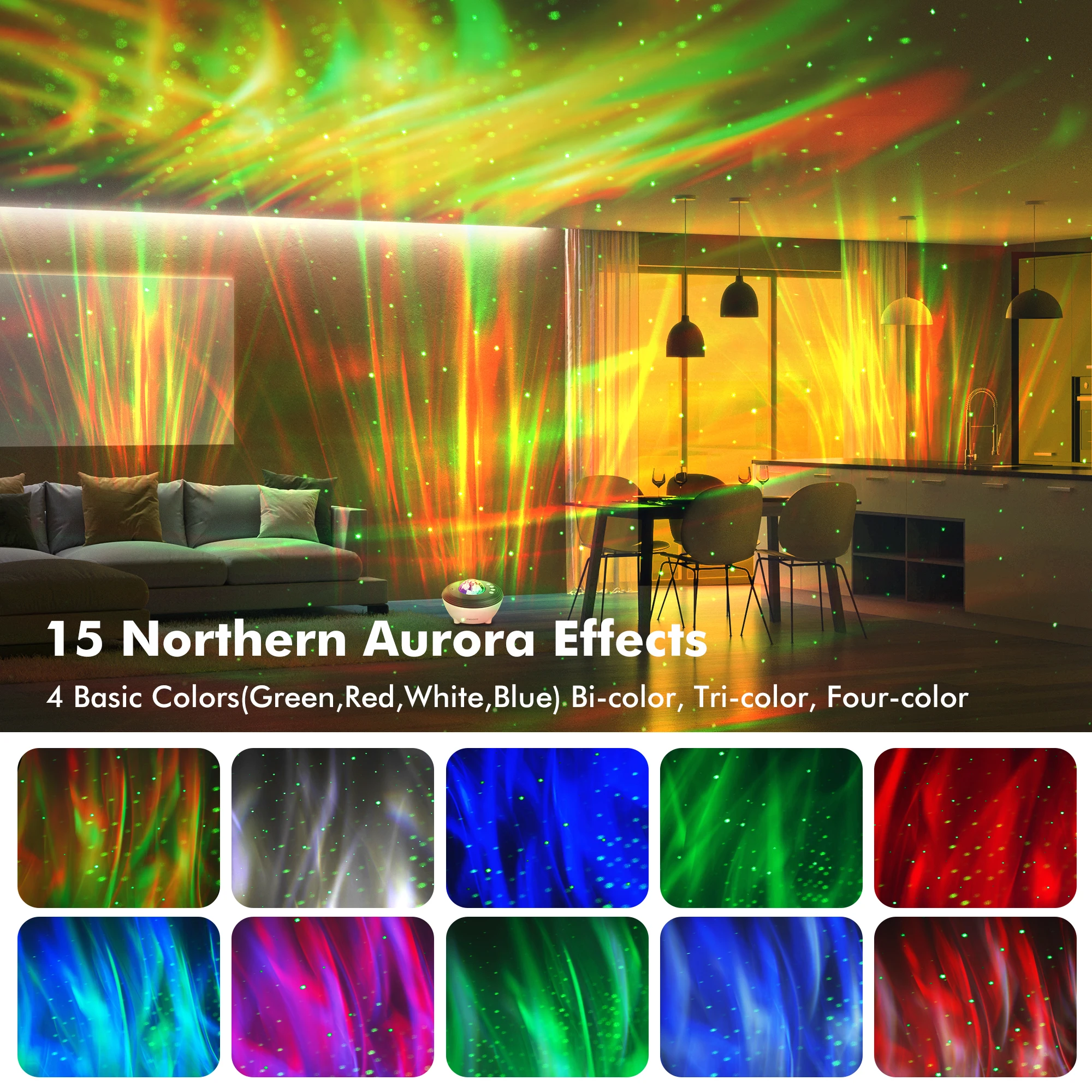 Smart Nachtlicht Aurora Galaxy Projektor LED Drehen Bluetooth Lautsprecher Sky Projektion Lampe Weiß Noise Decor Schlafzimmer Party Geschenke