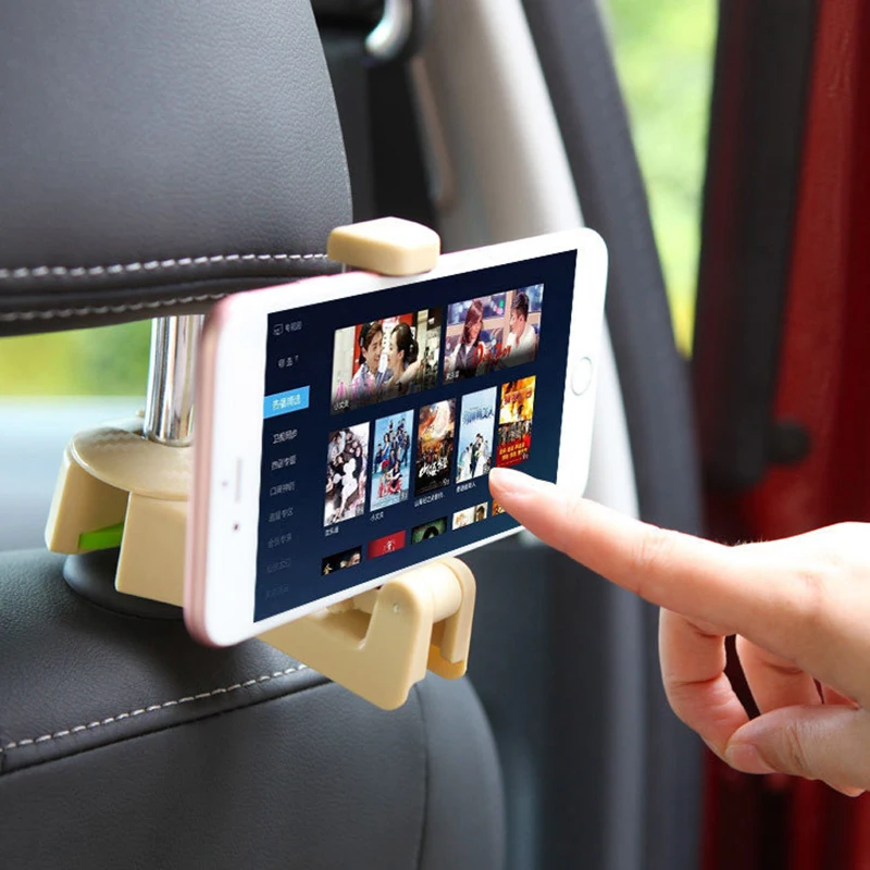 Car Phone Holder Adjustable Car Headrest Hooks Mobile Stand Fastener Seat Back Hanger Clip 7 for iPhone 12 XS XR Samsung Huawei