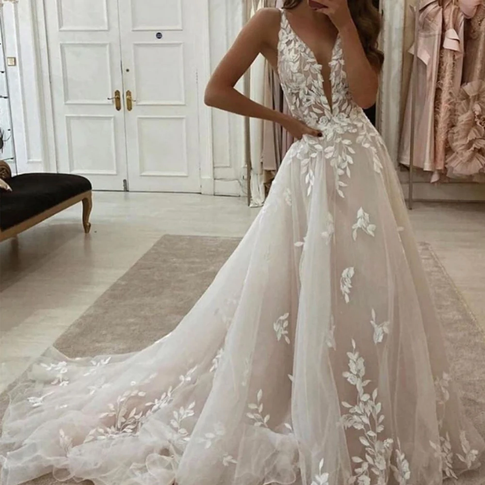 SuperKimJo Einfache Hochzeit Kleider für Braut Vestido De Noiva Simples Spitze Applique EINE Linie Günstige Brautkleider Robe Mariage