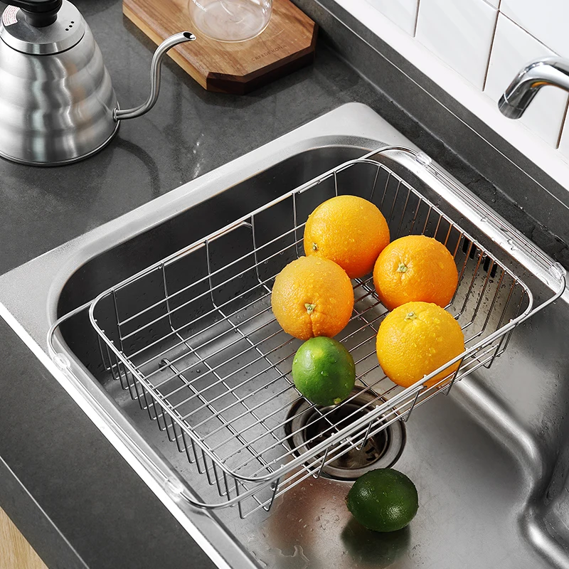 

New Design 304 Stainless Steel Sink Drainage Basket Dishwasher Bowl Chopsticks Drainage Rack Kitchen Shelf Receptacle Rack