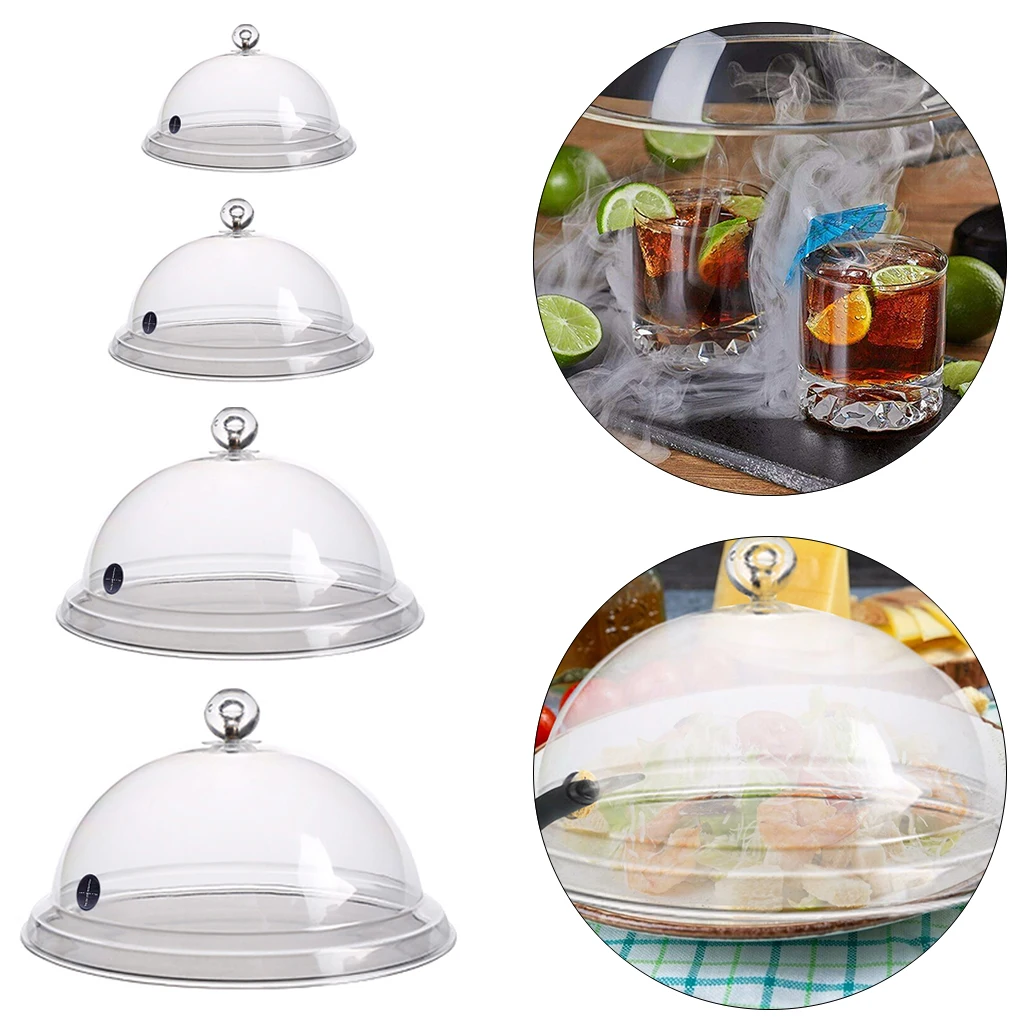 Transparent Cloche Lid Dome Cover for Smoke Infusion Bowls Meat Grill