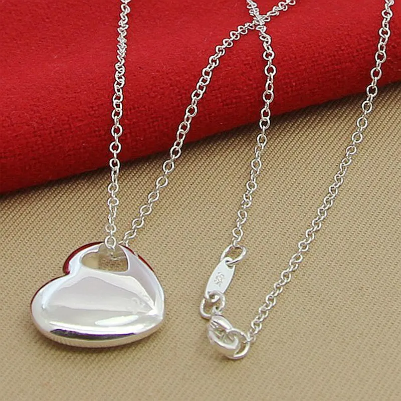 

Wholesale Price Silver 925 Jewelry Necklace Fashion Elegant Heart Love Women Pendant Necklaces High Quality