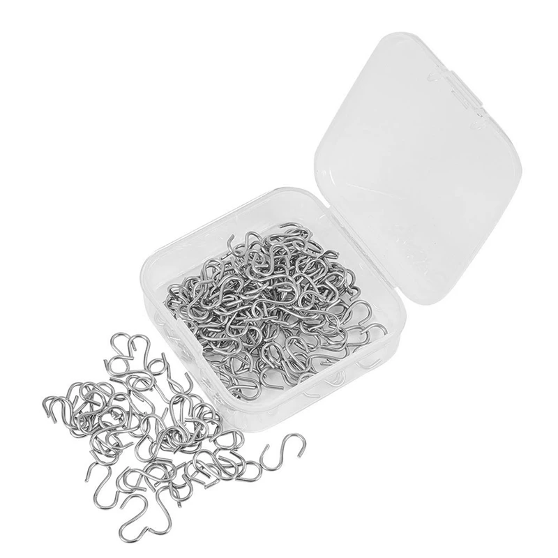 150 Pieces Mini S Hooks Connectors Metal S-Shaped Wire Hook Hangers for DIY Crafts, Hanging Jewelry, Key Chain and Tags