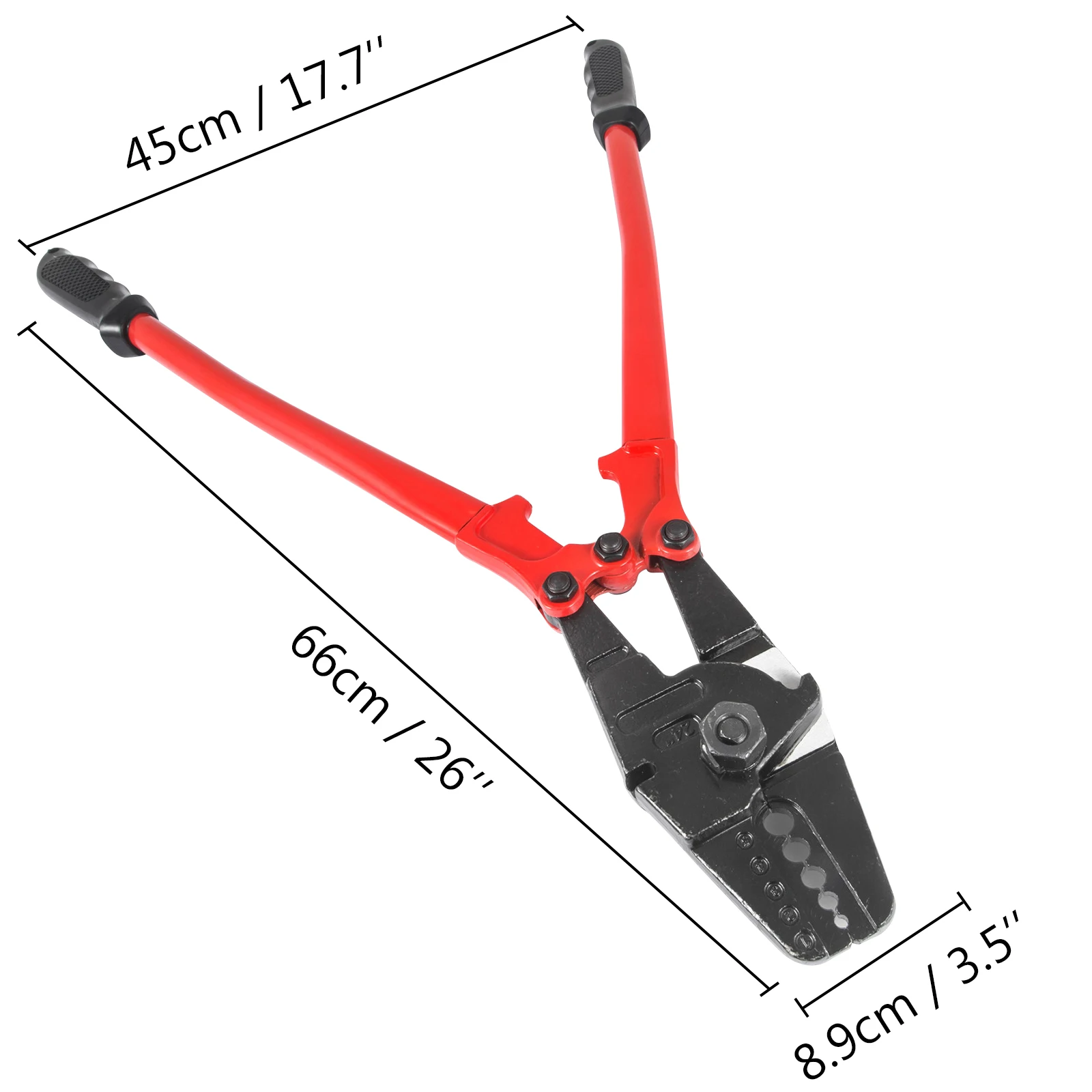 VEVOR 63,5/76,2cm Pince à Sertir pour Câbles en Fil Métallique Pince à Sertir à Poignée pour Câbles Pêcheur à Double Manchons