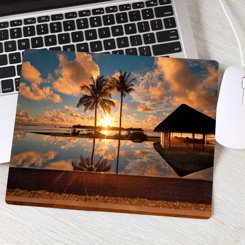 Coconut Palm Beach Cool Customized gaming MousePads Computer Laptop Anime Mouse Mat Gamer Speed Mice Retail Small Mousepad