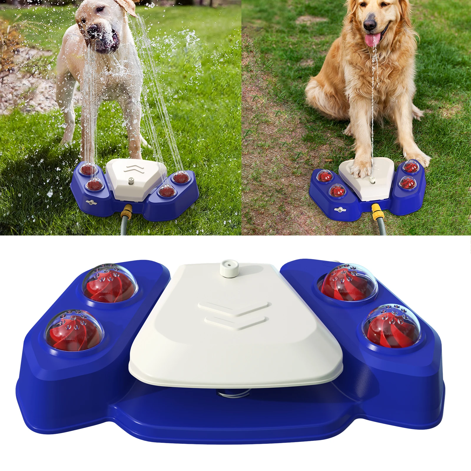 New Dog outdoor Foot step on automatic Summer bathing water spray drinking fountain waterer dog toy