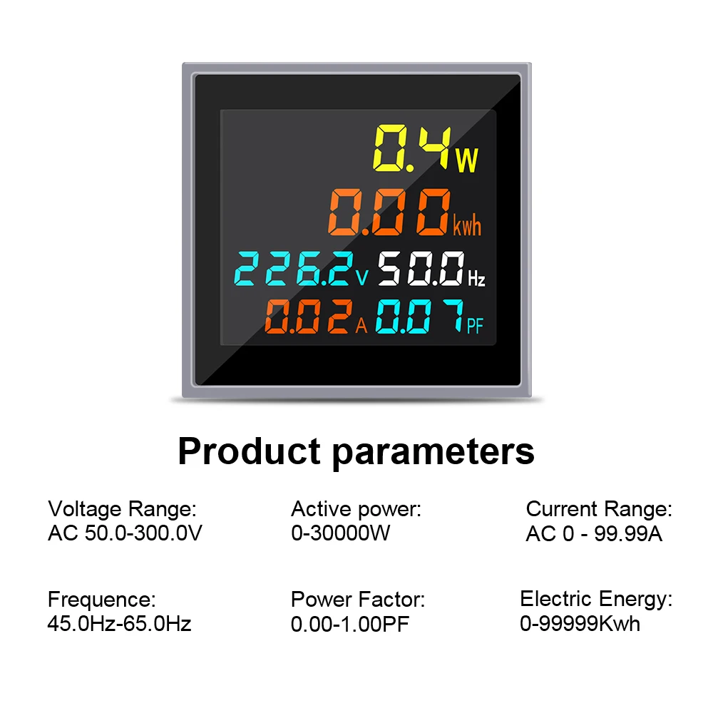 D48-2058 Din-Rail Multi Function Digital Meter 6 in 1 AC 50-300V Voltmeter Ammeter LCD Display Voltage KWH Power Energy Meter