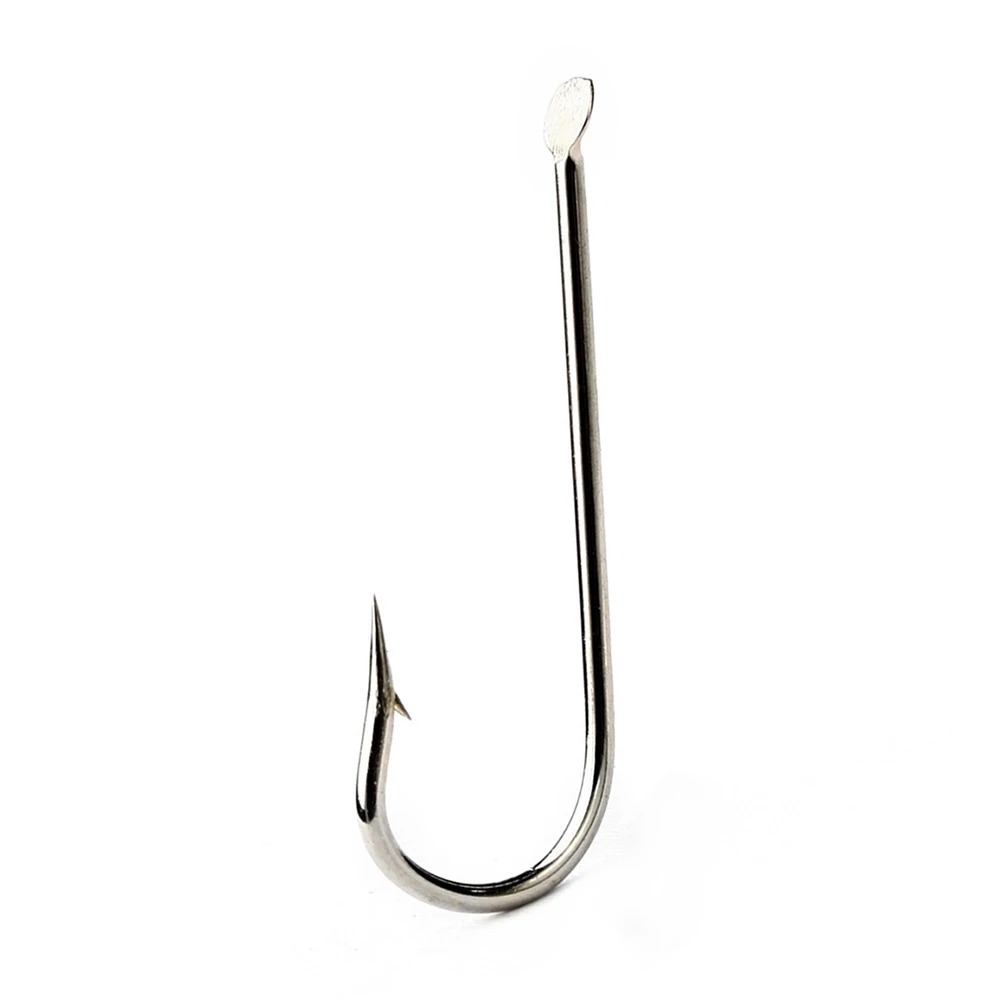 FTK New Long Round BENT Fishing Hook High Carbon Steel 100pcs/Lot Flatted 1#-10# Very Sharp Fishhook
