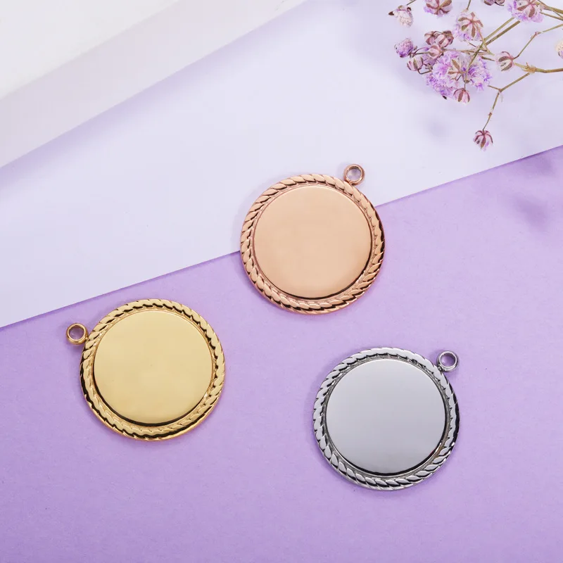 

100% Stainless Steel Circle Round Charm Blank For Engrave 18/25mm Metal Disc Charm Circle Tag Mirror Pilished Wholesale 10pcs