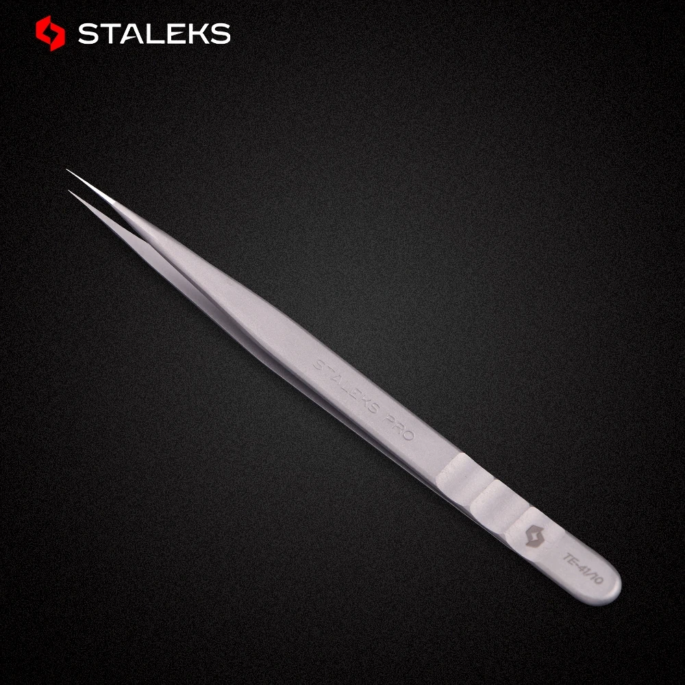 

STALEKS PRO TE-41-10 Wave Pattern Embossing Tweezers Grafting Eyelashes Blooming ESD High Precise Hyper Fine AISI