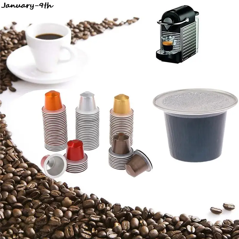 Cápsulas de café Nespresso rellenables de acero inoxidable, 10 piezas, filtros de café italianos reutilizables