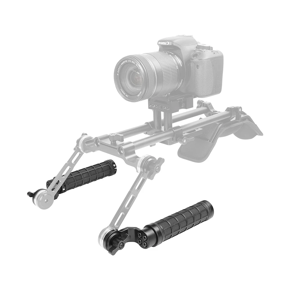 CAMVATE A Pair Rubber Handgrips With ARRI Rosette M6 Female Thread Connection For DSLR Camera Shoulder Mount Rig Support System
