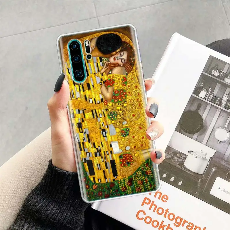 Kiss by Gustav Klimt Phone Case for Huawei P30 P20 P40 P50 P10 Mate 40 30 10 20 Lite Pro Silicone Soft Shell Coque Cover Fundas