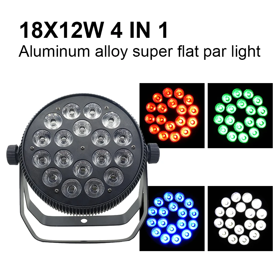 Aluminum Alloy 18x18w Led Par Light RGBWA UV 6in1 Flat Par Light DMX512 Stage Wash Wall Lamp