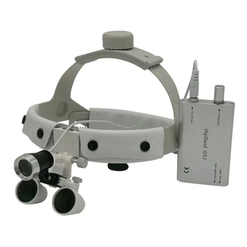Lupas dentales binoculares 2.5X / 3.5X con faro médico, lupa para casco quirúrgico para operación de odontología