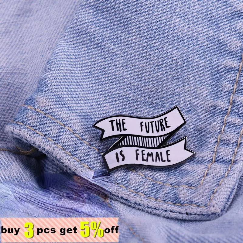 Feminist Enamel Pin Brooches Feminist Motivational Metal Brooch Pins Denim Hat Badge Collar Jewelry Gift for Women Wholesale