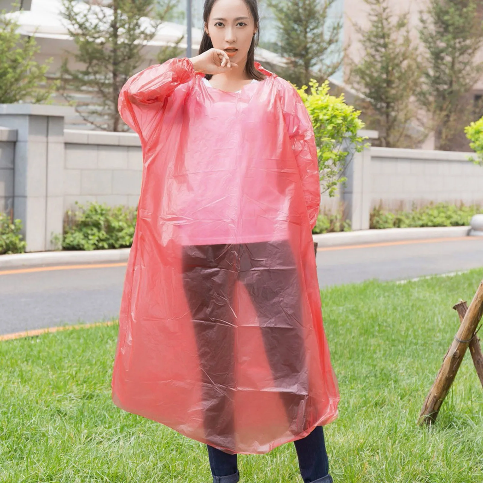 Rain Cover Portable Raincoat Disposable Outdoor Clear Raincoat Waterproof Hiking Camping Hood Carry A Hooded Rain Coat