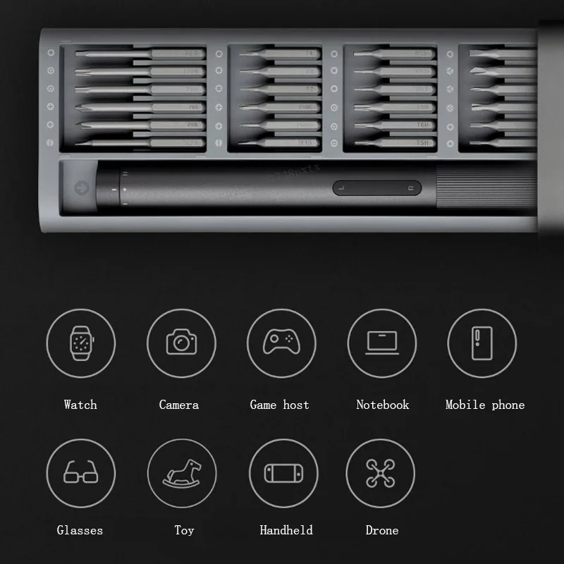 새로운 샤오미 Mijia 전기 정밀 스크루 드라이버 키트 2 마그네틱 알루미늄 케이스 박스 타입-C 충전식 2 기어 토크 400 나사