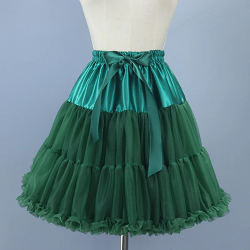 Falda de Lolita verde de tul, vestido de fiesta, enagua, tutú de Cosplay, Jupon, mariage, Rockabilly, recién llegado