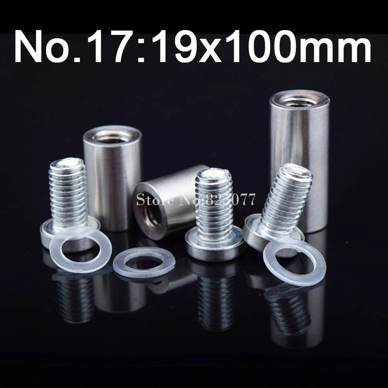 

400PCS 19x100mm Stainless Steel Glass Fasteners Acrylic Advertisement Hollow Standoffs Pin Nails Billboard Fixing Screws FK848