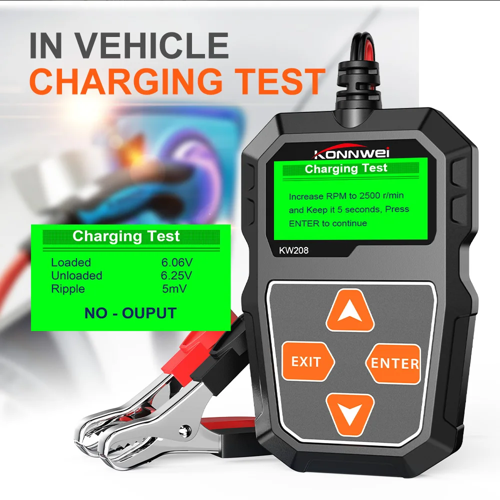 KONNWEI KW208 Car Battery Tester 100-2000CCA Charging Cranking Auto Battery Tester Analyzer 12V Car Diagnostic Tool PK BST100