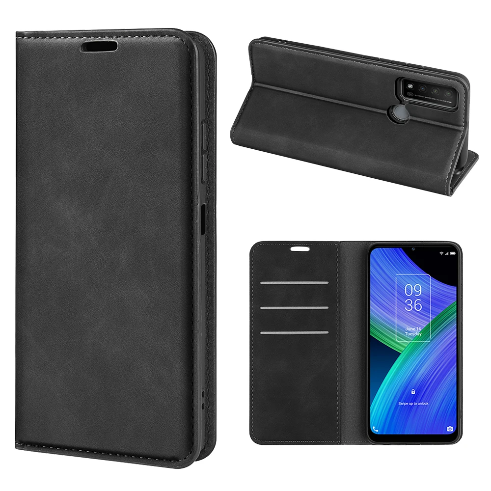 Funda de teléfono para TCL 20R 5G, carcasa con tapa y ranura para tarjetas, soporte y Cierre magnético para TCL 20R 30 SE 30 V 30 Plus