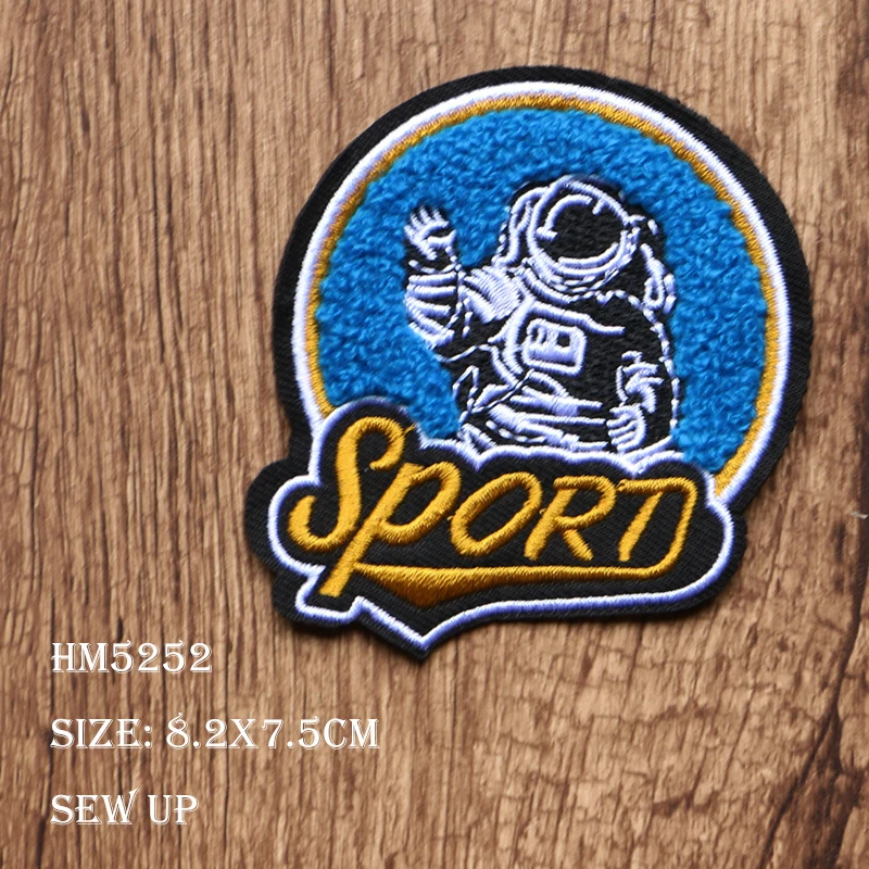 High-end Astronaut UFO Police Skeleton Eagle Punk Icon Embroidered Applique Patch for Clothing DIY Sew up Badge on the Backpack