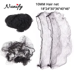 Nunify – filet Invisible à bord élastique pour perruque, bonnet noir, accessoires pour cheveux longs, 20 pièces