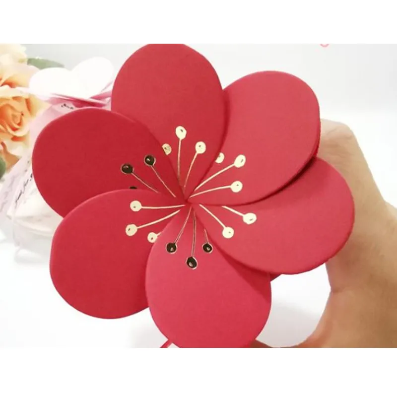 Pink Petal Chocolate Candy Boxes Cardboard Box Wedding Card Box Decoration Paper Gift Box Packaging Event Party Supplies
