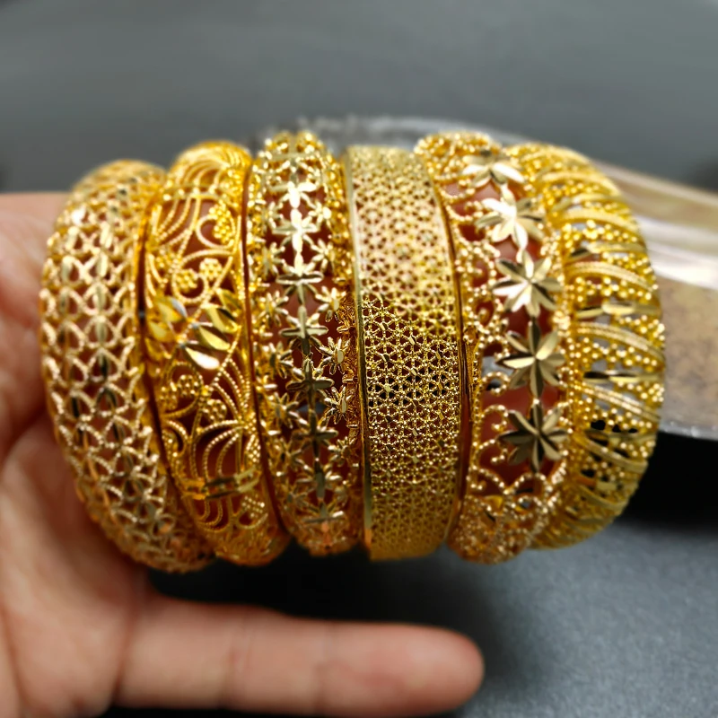 Arab Promoti Gold Color Bangles For Women Girl Middle East Dubai Wedding Jewelry Ethiopian African Bracelets Party Gift