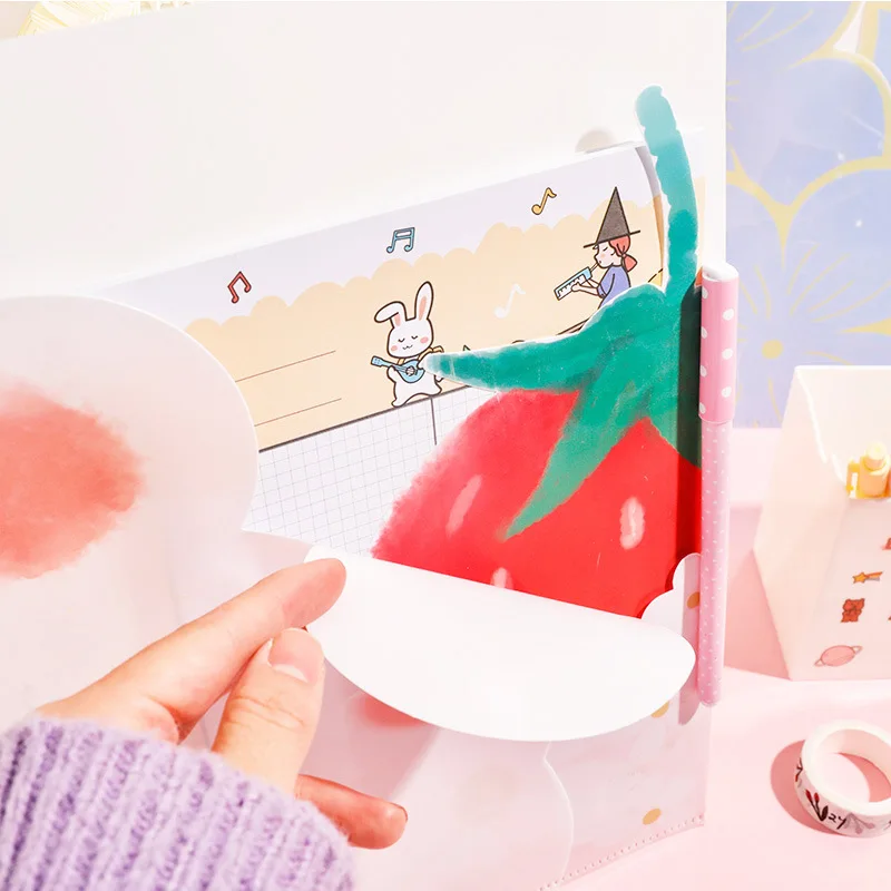 Kawaii Multi-layer Creative Folder Fun College Wind Information Bag A4 Office File Bag Test Paper Information Booklet