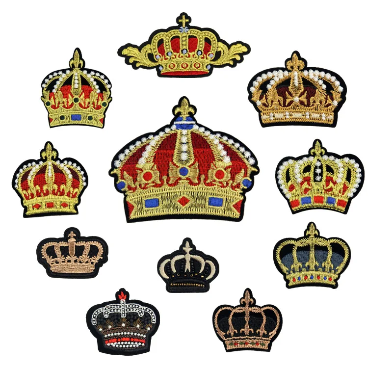 Golden Crown Pattern Clothes Cloth Stickers Cartoon Embroidery Standard Patch Clothes Hat Decoration